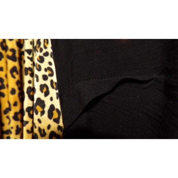 The Oblong Box Shop XL 1X Rare Wrap Dress Black and Cheetah Print Hooded Maxi - Picture 10 of 12